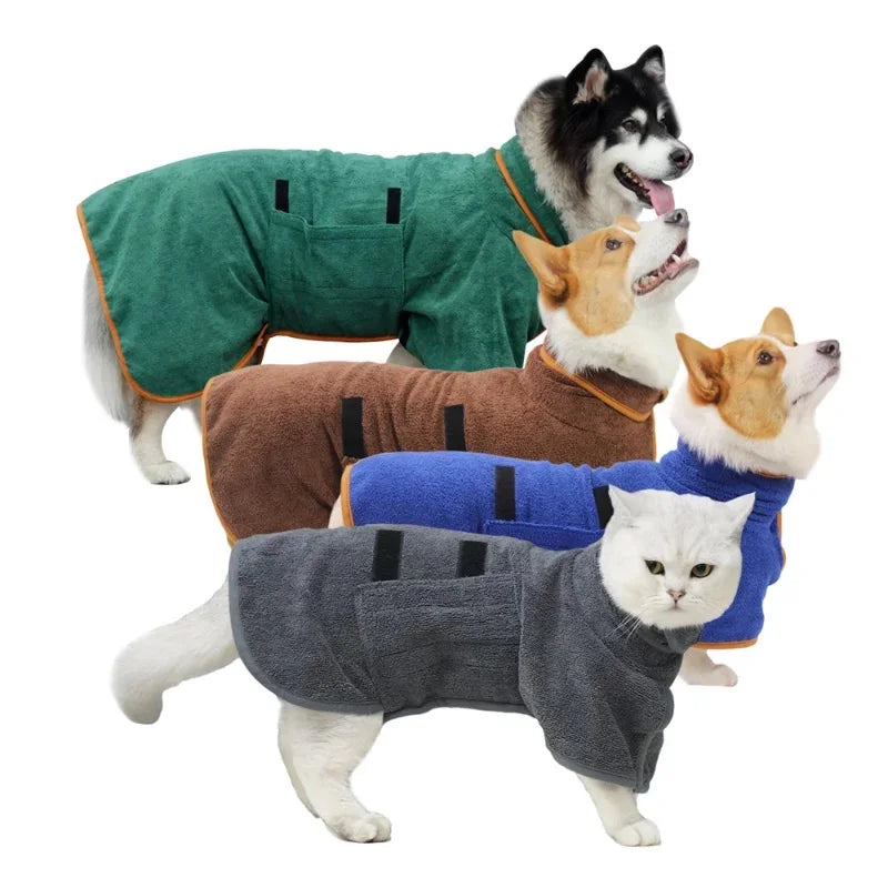 Quick-Drying Bathrobes for Pets