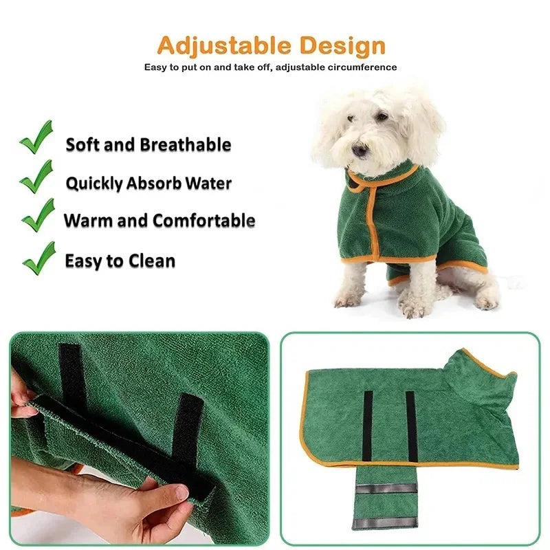 Quick-Drying Bathrobes for Pets