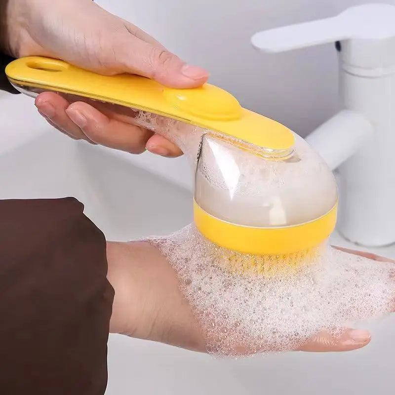 Soft Silicone Pet Bath Brush With Shampoo Dispenser