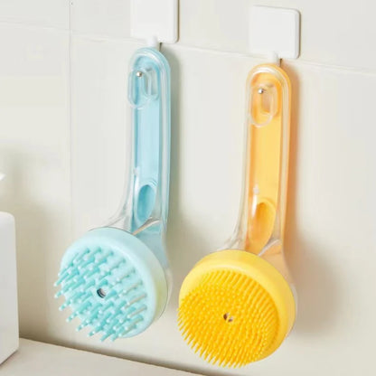 Soft Silicone Pet Bath Brush With Shampoo Dispenser